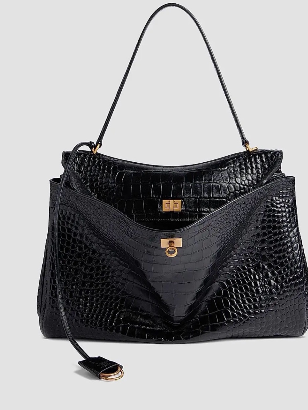 BALENCIAGA 

Rodeo Large Handbag Crocodile Embossed